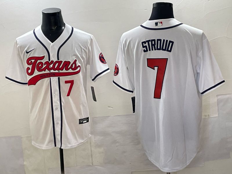 Men 2025 Houston Texans #7 Stroud White Joint Name Nike Limited NFL Jersey style 05->houston texans->NFL Jersey